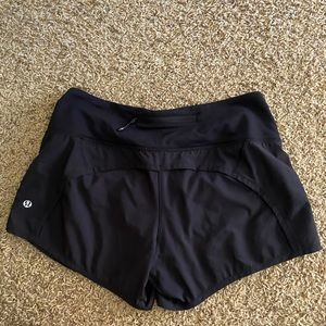 Black Lululemon athletic shorts